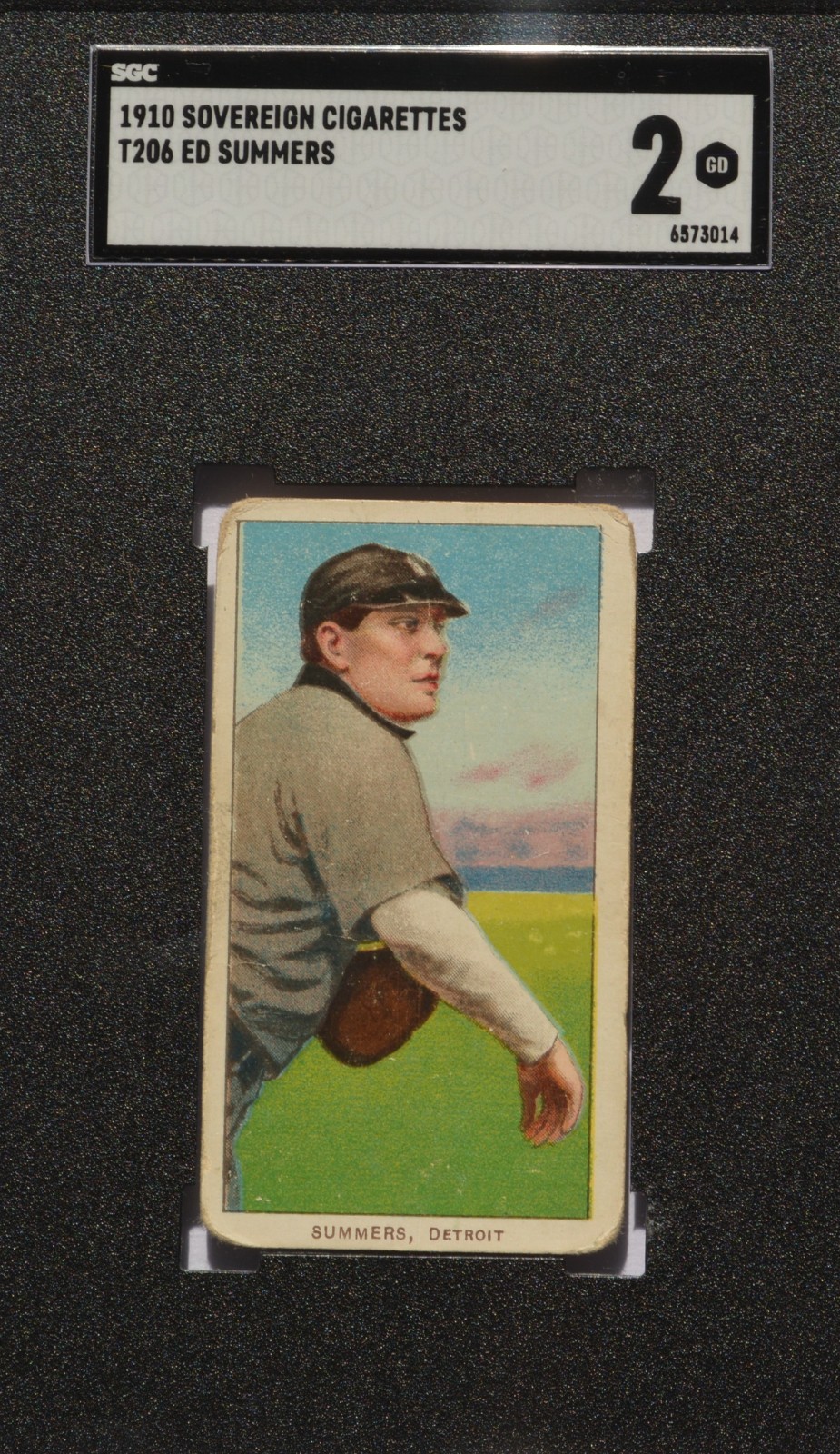 1909-11 T206 - Ed Summers - SOVEREIGN BACK  -SGC 2