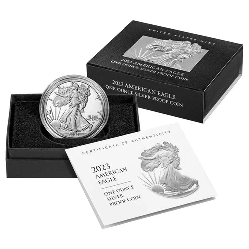 2023-W $1 1-oz Proof American Silver Eagle w/ Box, OGP &COA