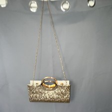 Gold Glitter Rhinestone Clutch Top Handle Bag with Chain Strap Snap Closure