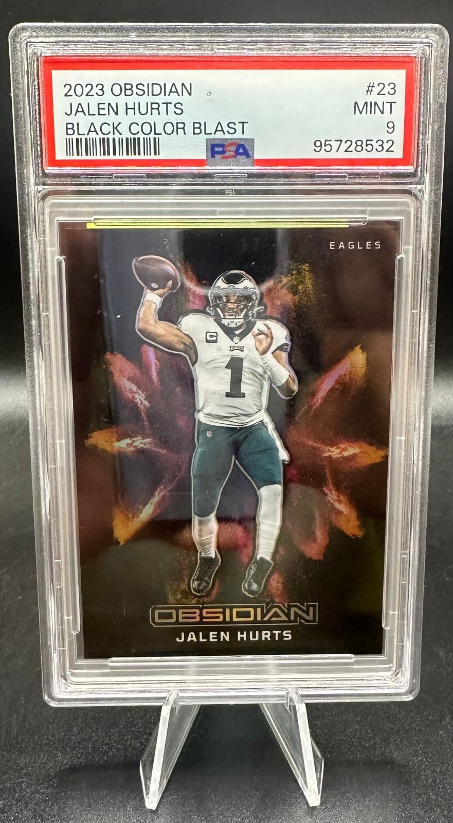 2023 Panini Obsidian Black Color Blast #23 Jalen Hurts Eagles Mint 9