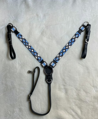 Martin Saddlery Western Premium Leder Reitsport Perlen Kopfstück, Brusthalsband