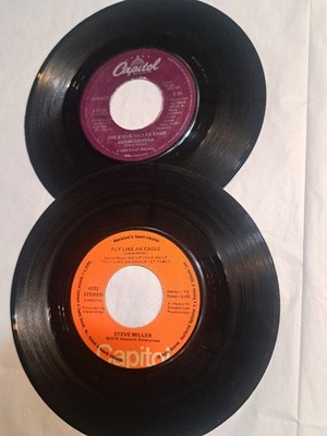 STEVE MILLER  Fly Like An Eagle 1976 45 RPM  Abracadabra 1982 Lot Of 2