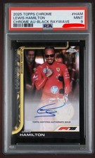Lewis Hamilton 2025 Topps Chrome F1 Black /10 Auto PSA 9 [POP 1 None Higher]