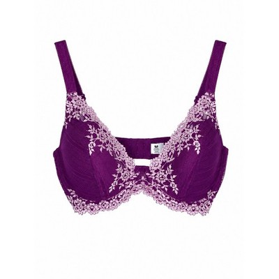Wacoal Retro Chic Full Figure Underwire Bra 36DD Plum Lace Style#853291