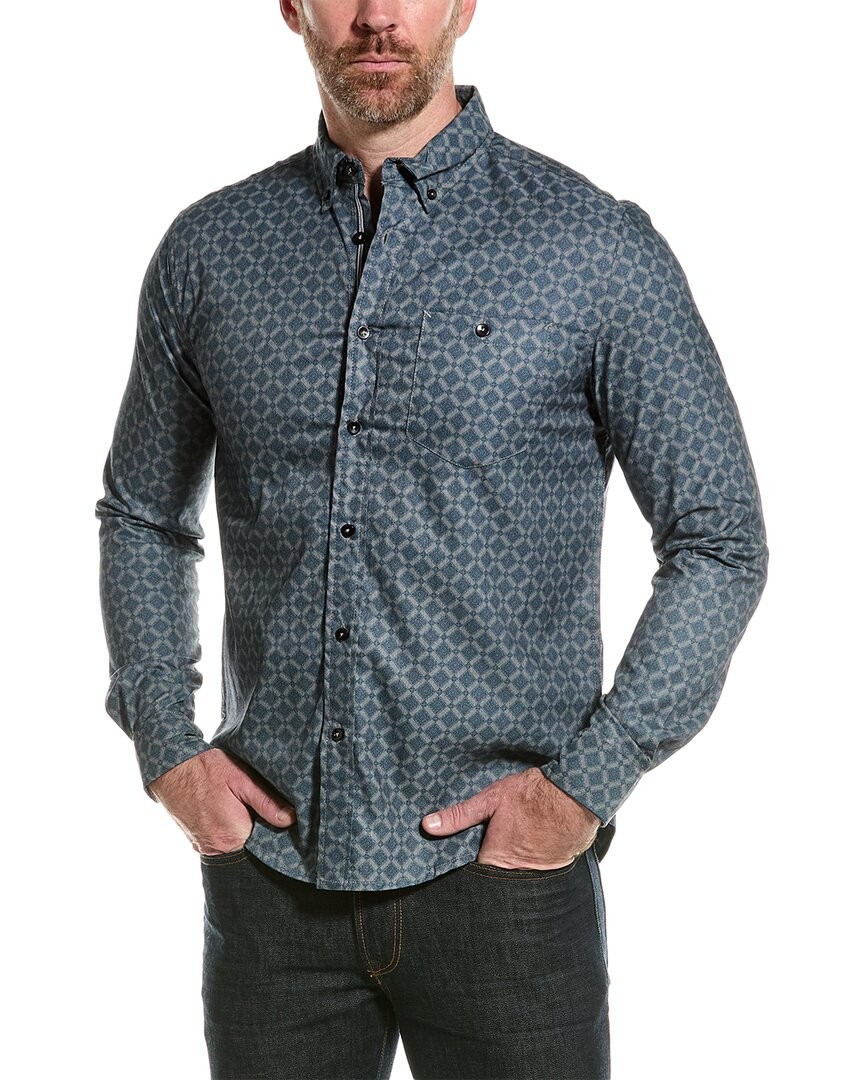 Отчетная коллекция Geo Тканая рубашка мужская синяя S