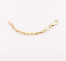 2mm Diamond Cut Rope Chain Extender Necklace Pendant Real 10K Yellow Gold