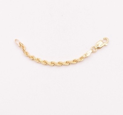 2mm Diamond Cut Rope Chain Extender Necklace Pendant Real 10K Yellow Gold
