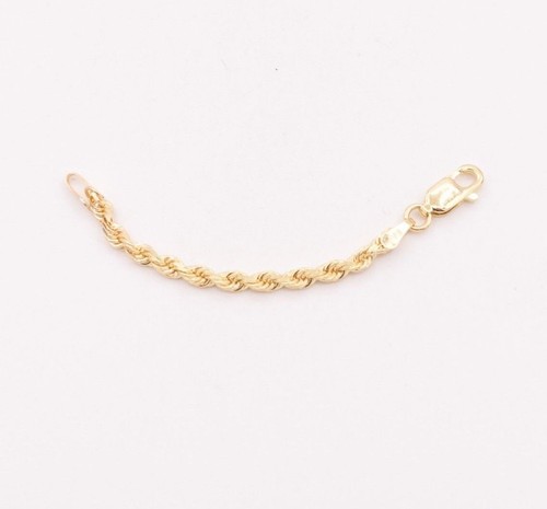 2mm Diamond Cut Rope Chain Extender Necklace Pendant Real 10K Yellow Gold 2mm Diamond Cut Rope Chain Extender Necklace Pendant Real 10K Yellow Gold