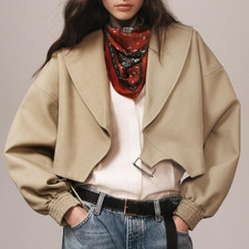 CHAQUETA CORTA ZARA - EL ARTÍCULO ZARA MUJER BEIGE S-L 2448/136/450