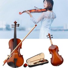 1/2 Size Natural Color Acoustic Violin Fiddle Right Handed  Case  Bow  Rosin