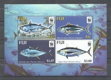 FT459 2004 FIJI WWF FISHES TUNAS MARINE LIFE FAUNA #1059-1062 1KB MNH