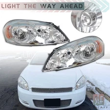Factory For Chevrolet Impala 2006-2013 Halogen Chrome Headlights Right+Left Side