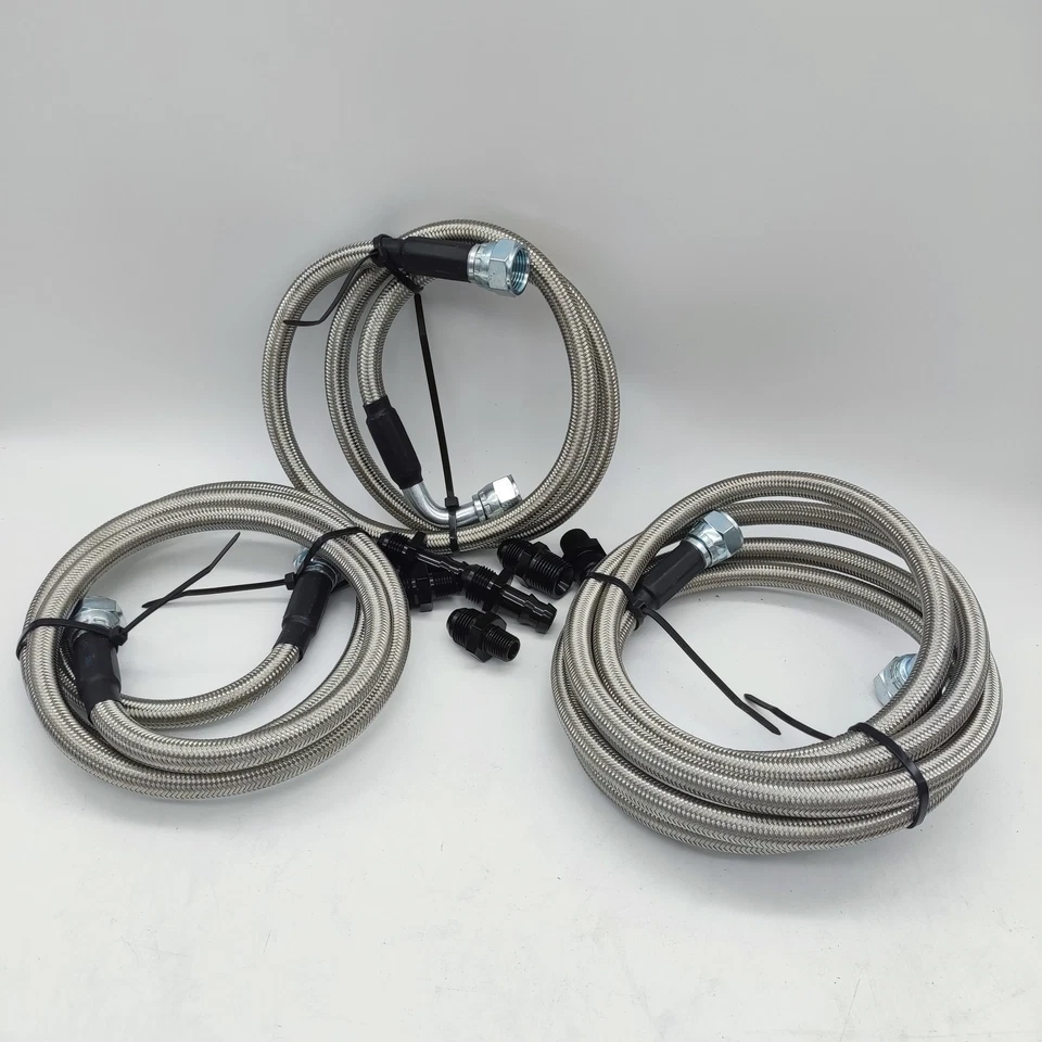 For 96-02 Dodge Ram Cummins 47RE Transmission Cooler Lines Kit Heavy Duty Hose - Image 3 of 4