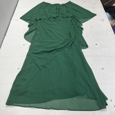 Shein Green Cape Style Ruffle Sleeveless Maxi Dress Women's Size 1XL NEW