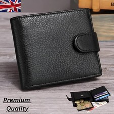 Genuine Leather Minimalist Bifold Wallets For Men RFID Blocking Slim Mens Wallet
