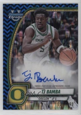 2024 Bowman U Chrome Black & Blue Stealth Refractor /100 TJ Bamba #74 Auto 02s2