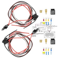 Dual Electric Fan Relay Kit With Radiator Thermostat Temperature Sensor Dual Electric Fan Relay Kit With Radiator Thermostat Temperature Sensor