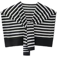Sweater Shawl Wraps for Women Sweater Knitted Knotted Shawls Travel Black/White