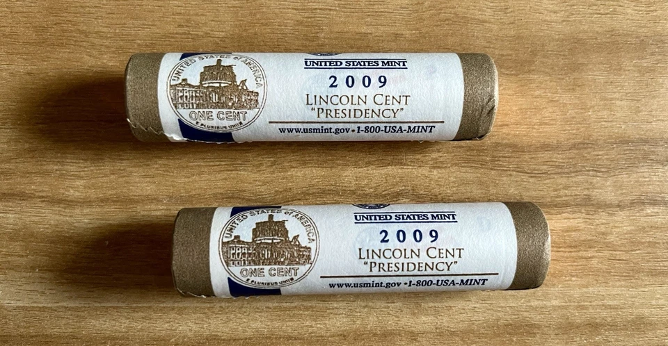 2009 P & D US Mint Sealed Lincoln Cent Coin Rolls. Presidency, Professional Life - Image 4 of 4