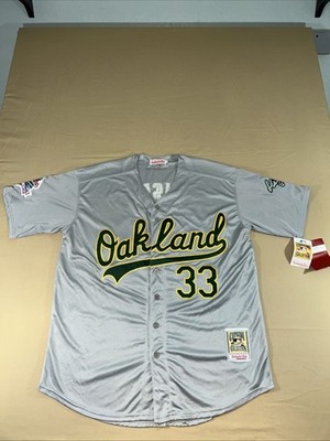 NWT XL Mitchell & Ness Oakland Athletics Jose Canseco #33 Gray Bay World Series