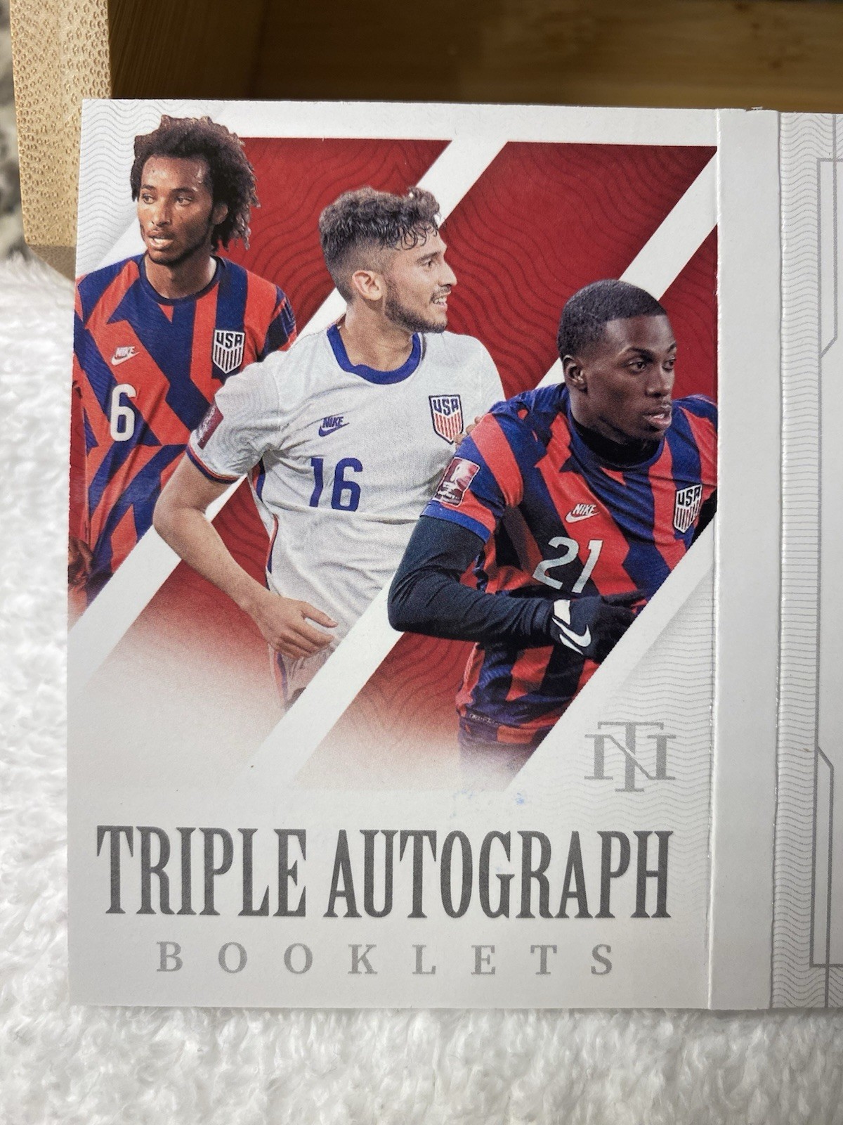 2022 National Treasures Soccer Triple Auto Booklets Busio, Pepi, Weah /49 USMNT view 6