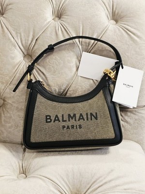 AUTHENTIC Balmain Paris B-Army Shoulder Bag Canvas Leather | eBay