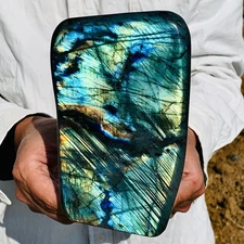 3.83LB Natural Labradorite Quartz Crystal Freeform Mineral Specimen Healing