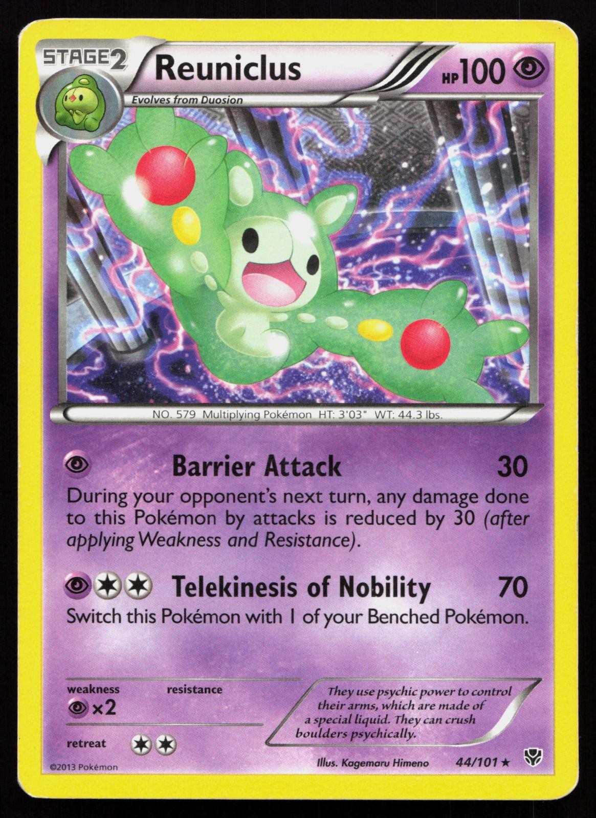 Reuniclus 44/101 Rare Plasma Blast Pokemon Moderately Played