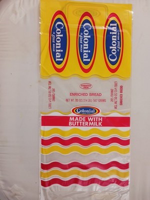 50 Unused Original Bread Wrapper COLONIAL Enriched Bread From Closed Factory-80s