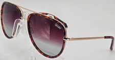 Quay All In Polarized Aviator Unisex Sunglasses Tortoise Polarized Gold A3