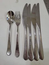 6 Pc Set Salad Fork, Spoon & Knife Gourmet Settings GS Mile High Stainless Steel