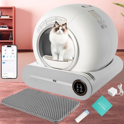 Self Cleaning Cat Litter Box:Automatic Cat Litter Cleaning Robot Large 65L Space