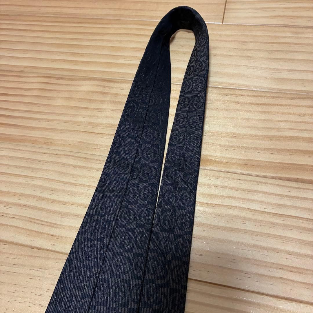 Gucci Silk Necktie GG Pattern Interlocking Italy … - image 7