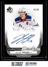 2024-25 SP Authentic Curated Signatures Auto Jacob Trouba /99 #SPC-JT New York