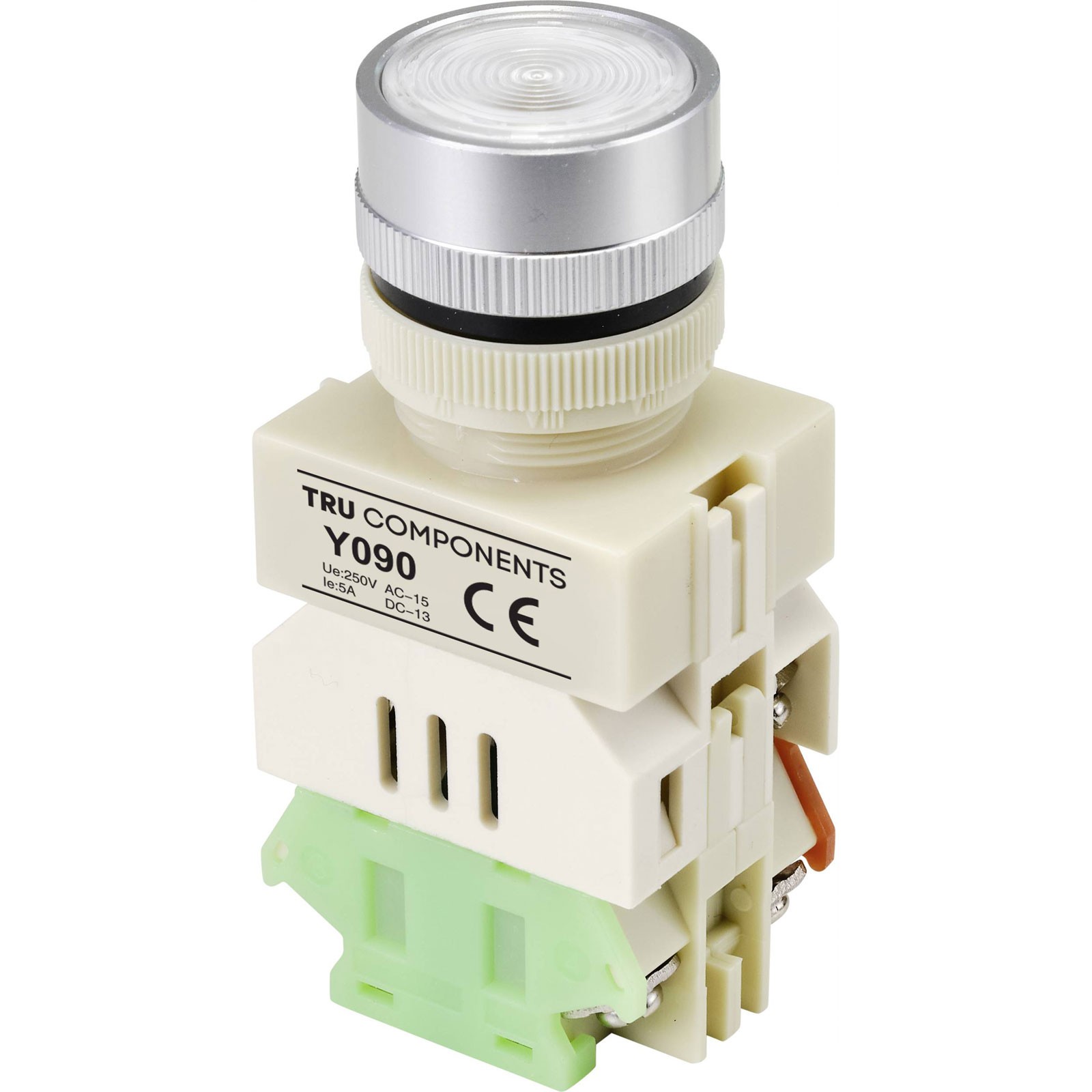 TruComponents Pushbutton ,Panel Mount,On/On,NO/NC,Scr/term