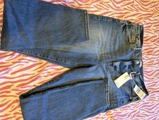 GOOD AMERICAN Good Classic High Rise Blue Medium Wash Raw Hem Jeans Size 15