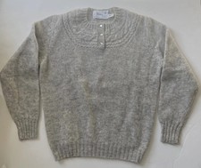 Vintage Deans Of Scotland Sweater Womens Size 38 Gray 100 Wool Shetland