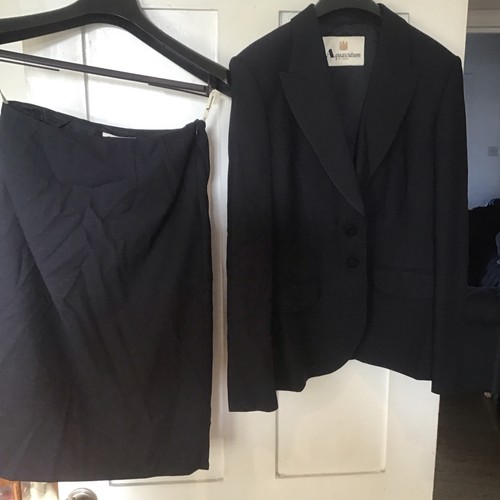 Aquascutum, Womens Vintage Aquascutum Suit Jacket Skirt 2 Pce Blue Check 10 Skirt 12r Jacket