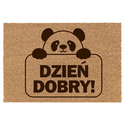 Fußmatte Panda ''guten Tag'' Kokosfaser 60x40cm rutschfest Design Indoor