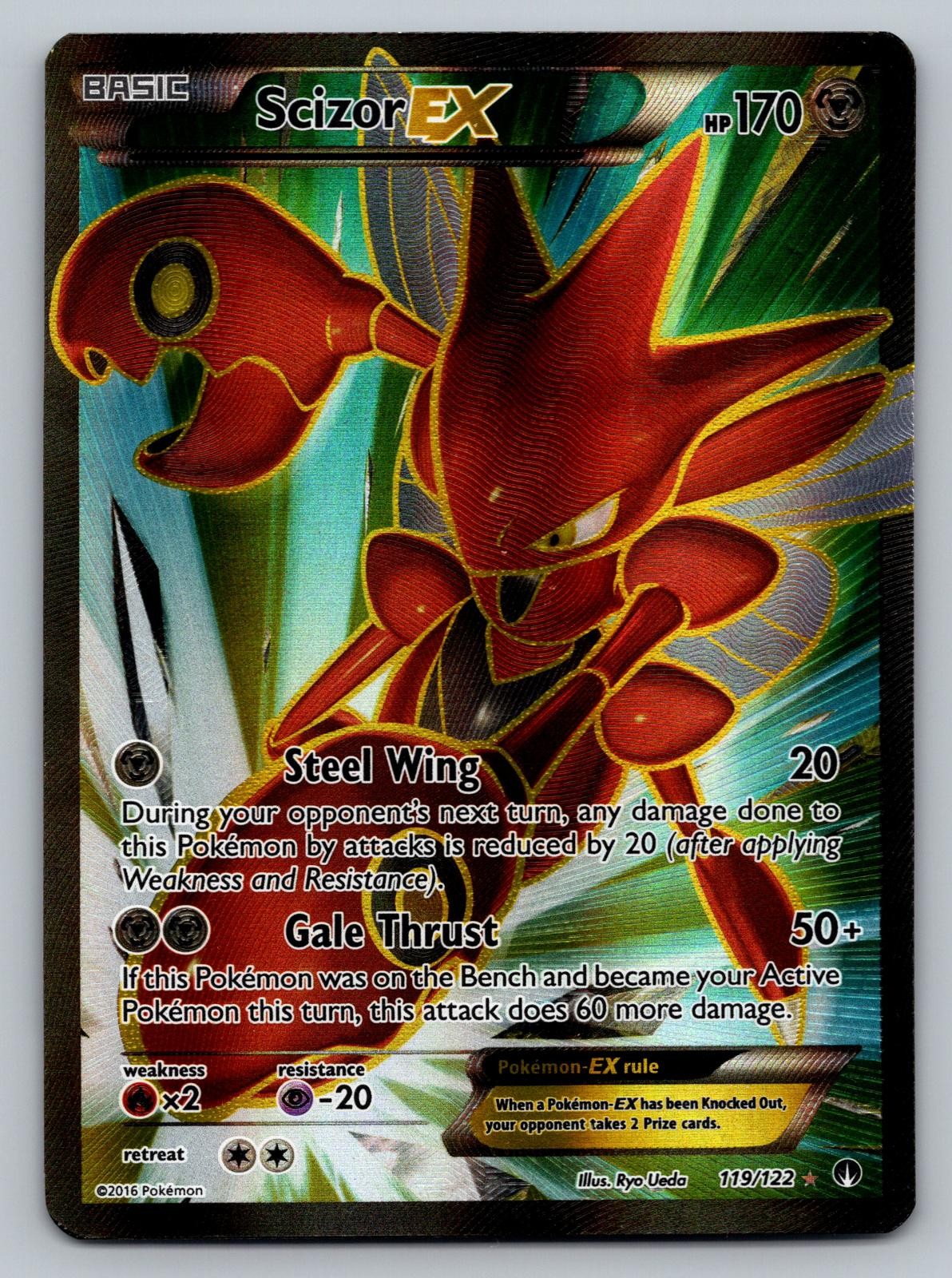 Scizor EX 119/122 Ultra Rare BREAKpoint Pokemon Moderately Played