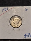 Rare Key Date 1921 Silver Mercury Dime!