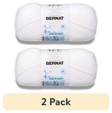  2 pack Bernat  Baby Sport   3 Light Acrylic Yarn, White 10.5oz/300g,1077 Yards