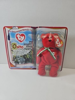 Ty Beanie Baby Osito The Mexico Flag Teddy Bear Born on 1999- New in box