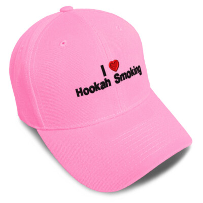 Baseball Cap I (Love) Hookah Smoking Red Heart Hobbies Lovers Hookah Smoking