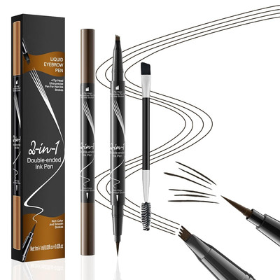 Augenbrauen Stift, 2-in-1 Dual-Ended Microblading Brow Pencil, Wischfest Eyebrow