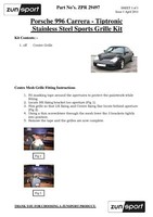 Porsche Carrera 996 (Tiptronic) – Vorderer Grillsatz, Silbern (1997 Bis 2002)