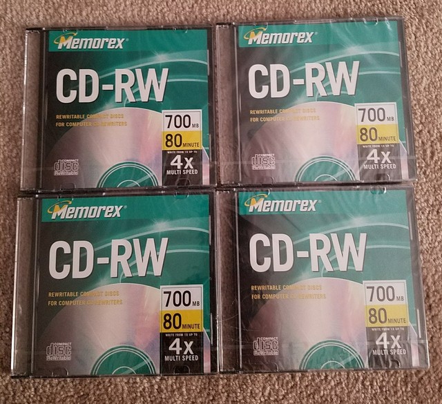 Memorex CD-RW 4X 80 MIN 700MB Rewritable Compact Disc 4 New | eBay