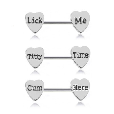 Heart Nipple Shields Sexy Heart Stud Nipple Bars Rings Cum Here Piercing Jewelry