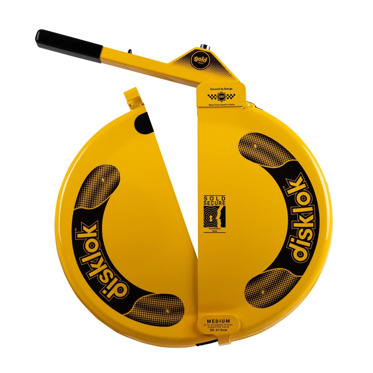 イエロー　disklok、39-41.5cm DISKLOK Gold Edition MEDIUM 39-41.5cm Yellow Steering Wheel Anti