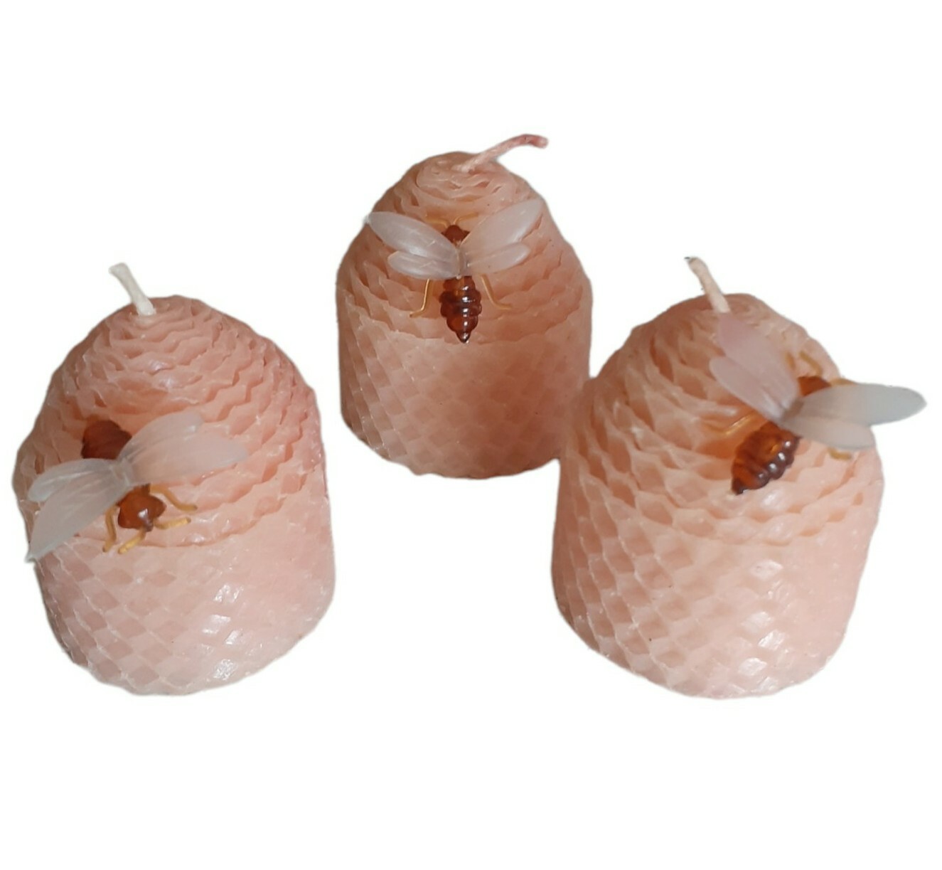 Natural Votive Bee 2" Light Pink